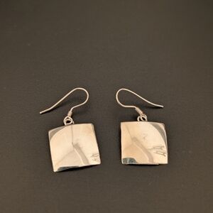 Mexico 925 Silver Square Earrings